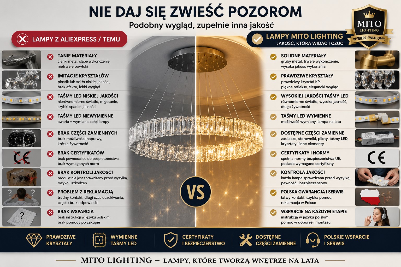 Lampa z AliExpress lub Temu a lampa od polskiego sprzedawcy – najważniejsze różnice
