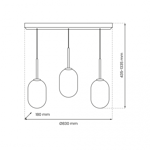 Lampa wisząca ALIAS BLACK 3xE14