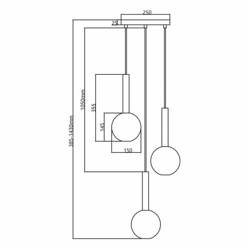 Lampa wisząca NIKO GOLD 3xG9