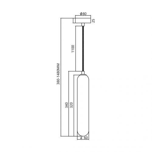 Lampa wisząca PAX BLACK 1xG9