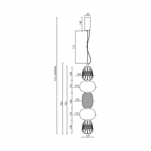 Lampa wisząca CARO SMOKED 40W LED