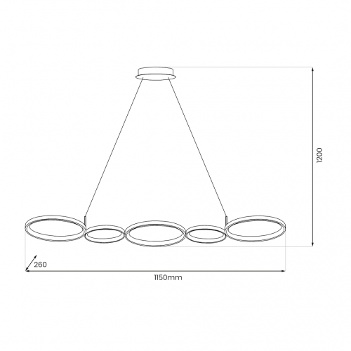 Lampa wisząca OLYMPIA BLACK 50W LED