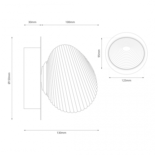 Kinkiet / lampa sufitowa BOLLA SMOKED 3W LED