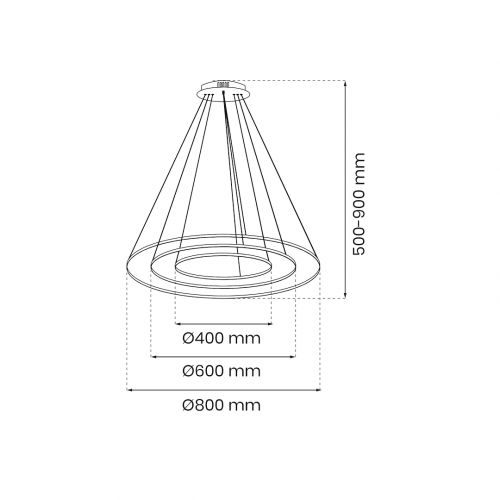 Lampa wisząca HOOP BLACK 93W LED