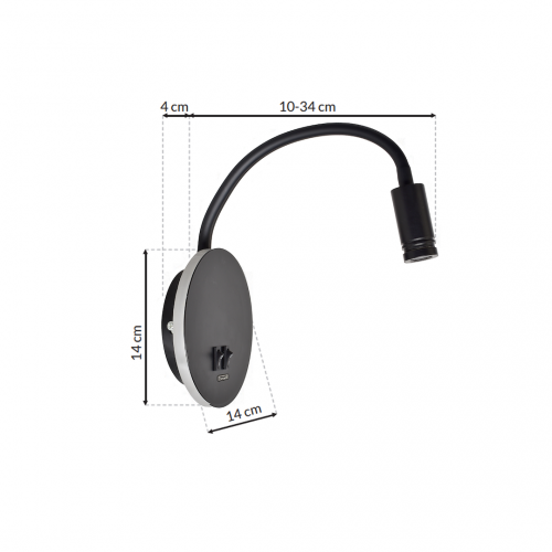 Lampka nocna BASE 8W+2W BLACK