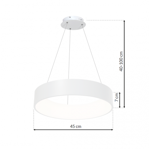 Lampa wisząca OHIO WHITE 24W LED