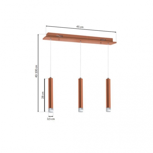 LAMPA WISZĄCA COPPER 15W LED