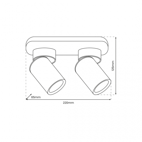 Lampa Sufitowa Andy 2xGU10 Czarny + Złoty