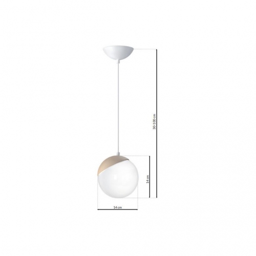 Lampa wisząca SFERA WOOD 1xE14