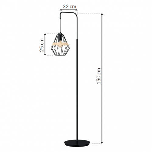 Lampa stojąca CLIFF BLACK 1xE27