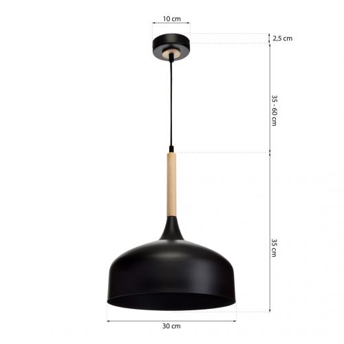 Lampa wisząca TAYLOR BLACK 1xE27 60W