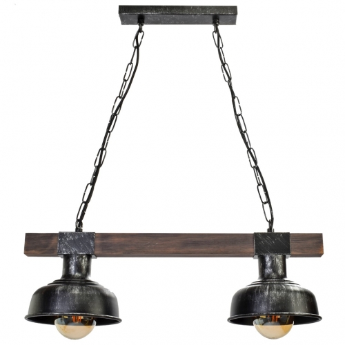 Lampa wisząca FARO BLACK/WOOD 2xE27