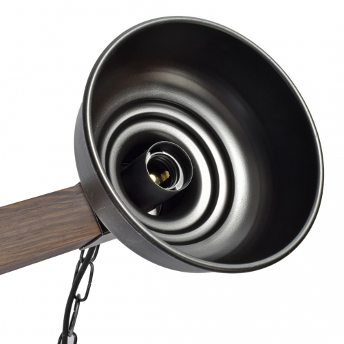 Lampa wisząca FARO BLACK/WOOD 2xE27