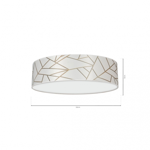 Lampa sufitowa ZIGGY WHITE White/Gold 3xE27 Ø50cm