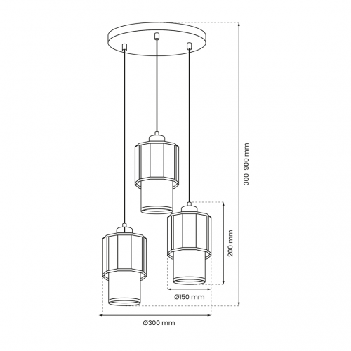 Lampa wisząca BLANCO 3xE27