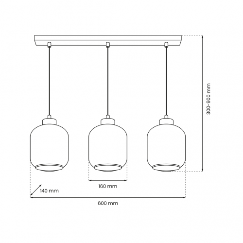 Lampa wisząca SOMBRA AMBER 3xE27