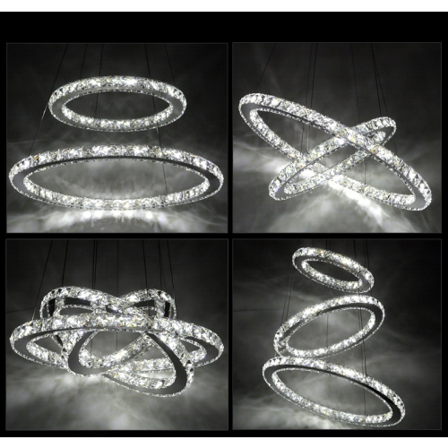 Żyrandol kryształowy RING 80x60x40cm z pilotem - K009