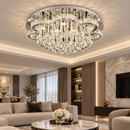 Plafon kryształowy LED 80cm 96W