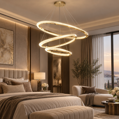 Lampa sufitowa złota połysk LED 80x60x40cm 130Watt L167