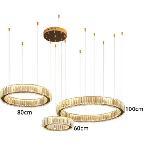 Lampa kryształowa złota LED 100x80x60 173Watt L174 wymiary