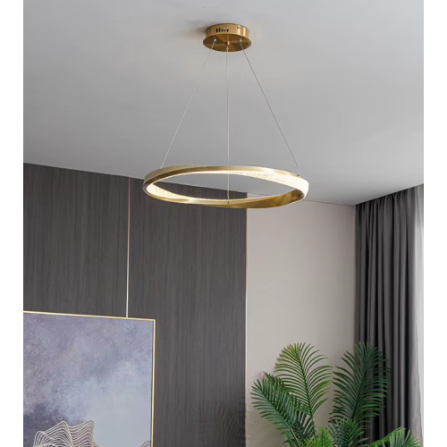 Lampa sufitowa złota połysk LED 60cm 43Watt L178 w salonie