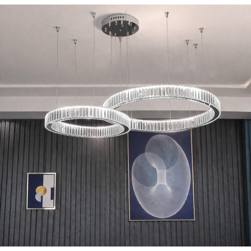Lampa kryształowa chrom LED 80x60 cm 98W L182