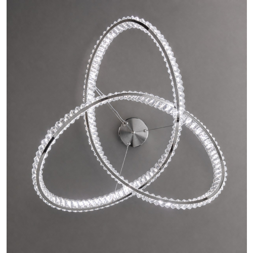 Lampa kryształowa chrom wisząca