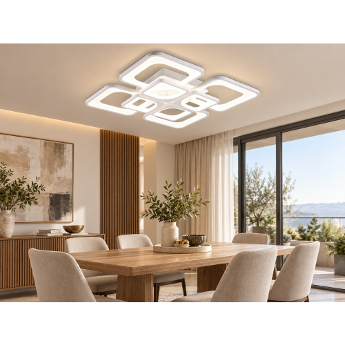 Kwadratowy plafon LED do salonu 68x68cm
