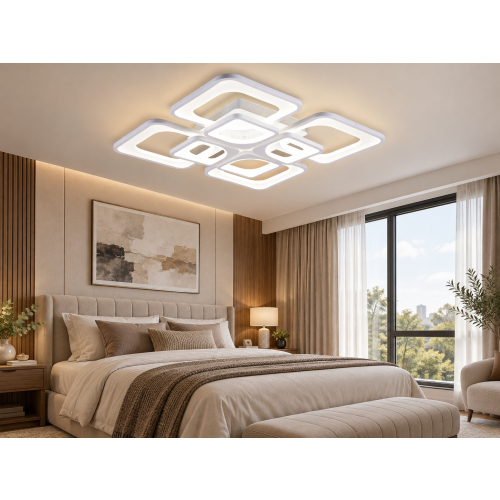 Kwadratowy plafon LED do salonu 68x68cm