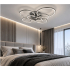 Chromowany plafon LED ring w nowoczesnej sypialni